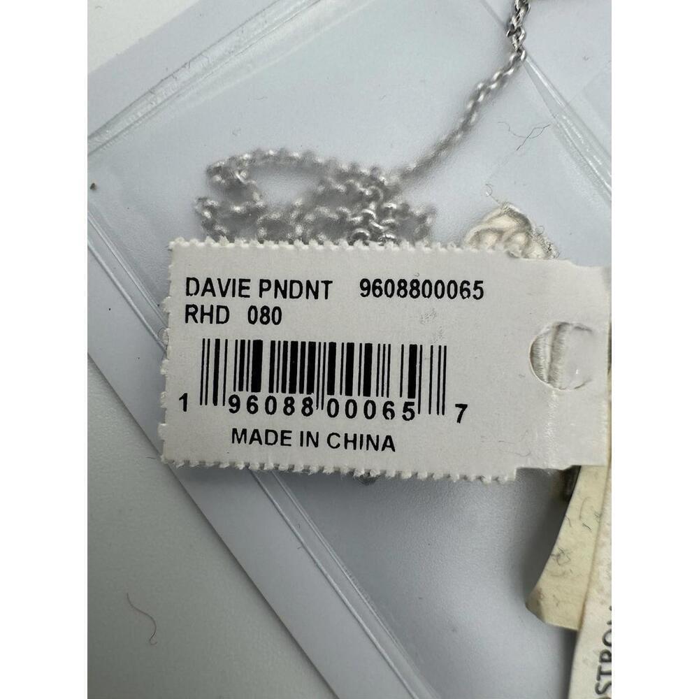 Kendra Scott Davie Drusy Pendant Silver Black - Picture 4 of 4
